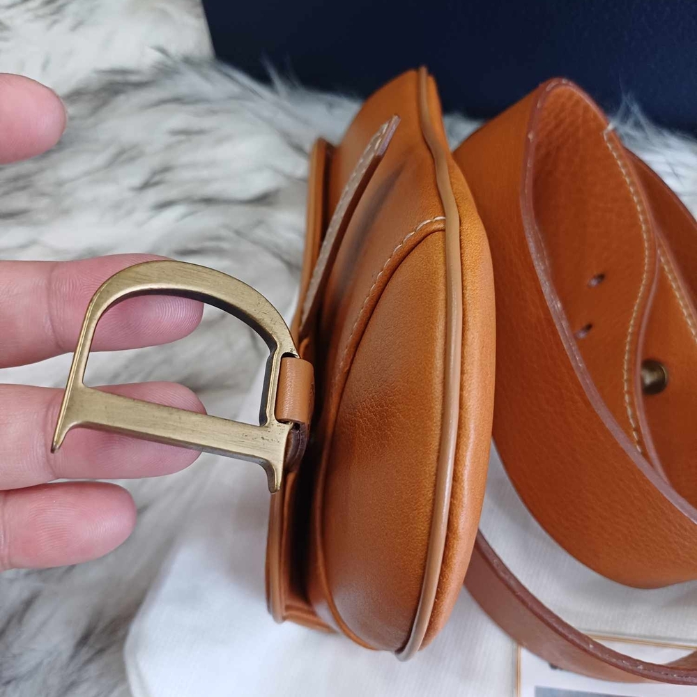 Dior Tan Leather Saddle Bag - Picture 15 of 15